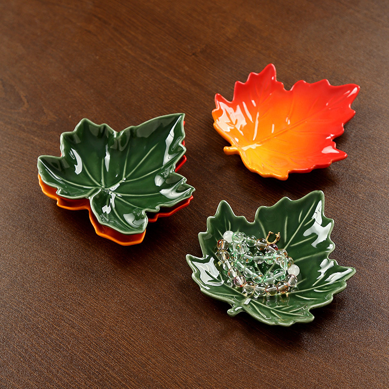 Ceramic JewelryDish Maple Leaf - Fiddle Leaf Fig ulasan dan harga