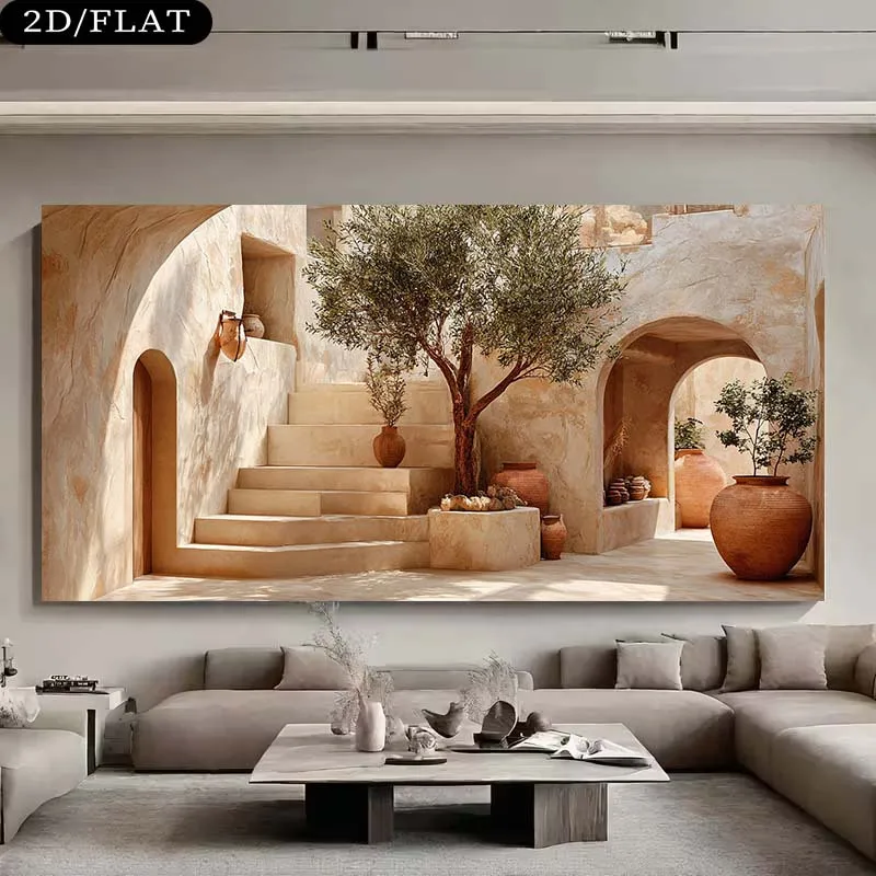 Frameless Canvas Painting2D Fl - Terracotta Pot ulasan dan harga