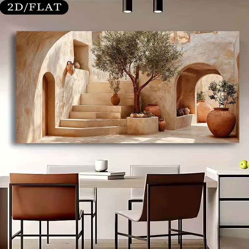 Frameless Canvas Painting2D Fl - Terracotta Pot ulasan dan harga