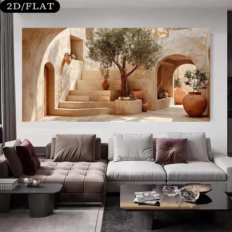 Frameless Canvas Painting2D Fl - Terracotta Pot ulasan dan harga